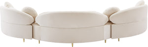 Vivacious Velvet / Engineered Wood / Metal / Foam Contemporary Cream Velvet 3pc. Sectional (3 Boxes) - 169" W x 60" D x 30.5" H