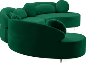 Vivacious Velvet / Engineered Wood / Metal / Foam Contemporary Green Velvet 3pc. Sectional (3 Boxes) - 169" W x 60" D x 30.5" H