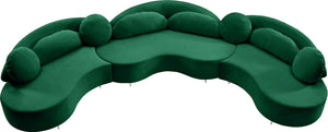 Vivacious Velvet / Engineered Wood / Metal / Foam Contemporary Green Velvet 3pc. Sectional (3 Boxes) - 169" W x 60" D x 30.5" H