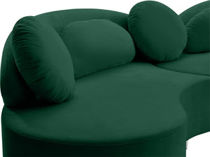 Vivacious Velvet / Engineered Wood / Metal / Foam Contemporary Green Velvet 3pc. Sectional (3 Boxes) - 169" W x 60" D x 30.5" H