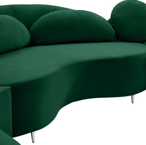 Vivacious Velvet / Engineered Wood / Metal / Foam Contemporary Green Velvet 3pc. Sectional (3 Boxes) - 169" W x 60" D x 30.5" H