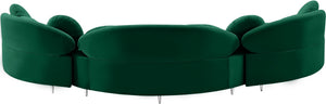 Vivacious Velvet / Engineered Wood / Metal / Foam Contemporary Green Velvet 3pc. Sectional (3 Boxes) - 169" W x 60" D x 30.5" H