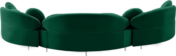 Vivacious Velvet / Engineered Wood / Metal / Foam Contemporary Green Velvet 3pc. Sectional (3 Boxes) - 169" W x 60" D x 30.5" H