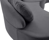 Vivacious Velvet / Engineered Wood / Metal / Foam Contemporary Grey Velvet 3pc. Sectional (3 Boxes) - 169" W x 60" D x 30.5" H