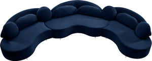 Vivacious Velvet / Engineered Wood / Metal / Foam Contemporary Navy Velvet 3pc. Sectional (3 Boxes) - 169" W x 60" D x 30.5" H