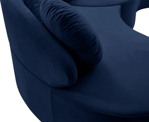 Vivacious Velvet / Engineered Wood / Metal / Foam Contemporary Navy Velvet 3pc. Sectional (3 Boxes) - 169" W x 60" D x 30.5" H