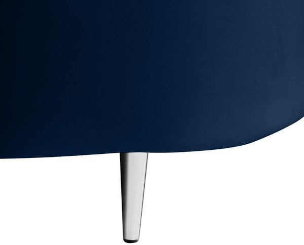 Vivacious Velvet / Engineered Wood / Metal / Foam Contemporary Navy Velvet 3pc. Sectional (3 Boxes) - 169" W x 60" D x 30.5" H