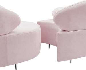 Vivacious Velvet / Engineered Wood / Metal / Foam Contemporary Pink Velvet 3pc. Sectional (3 Boxes) - 169" W x 60" D x 30.5" H
