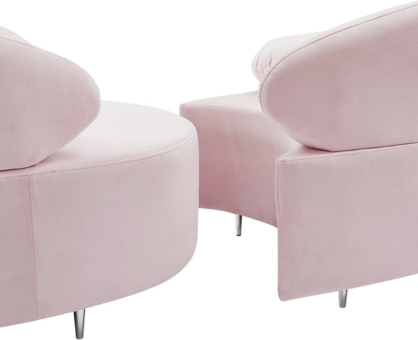 Vivacious Velvet / Engineered Wood / Metal / Foam Contemporary Pink Velvet 3pc. Sectional (3 Boxes) - 169" W x 60" D x 30.5" H