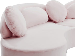 Vivacious Velvet / Engineered Wood / Metal / Foam Contemporary Pink Velvet 3pc. Sectional (3 Boxes) - 169" W x 60" D x 30.5" H