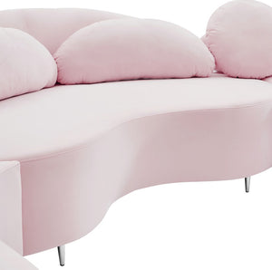 Vivacious Velvet / Engineered Wood / Metal / Foam Contemporary Pink Velvet 3pc. Sectional (3 Boxes) - 169" W x 60" D x 30.5" H