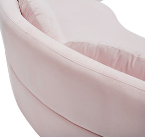 Vivacious Velvet / Engineered Wood / Metal / Foam Contemporary Pink Velvet 3pc. Sectional (3 Boxes) - 169" W x 60" D x 30.5" H