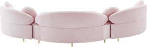 Vivacious Velvet / Engineered Wood / Metal / Foam Contemporary Pink Velvet 3pc. Sectional (3 Boxes) - 169" W x 60" D x 30.5" H