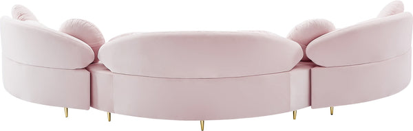 Vivacious Velvet / Engineered Wood / Metal / Foam Contemporary Pink Velvet 3pc. Sectional (3 Boxes) - 169" W x 60" D x 30.5" H