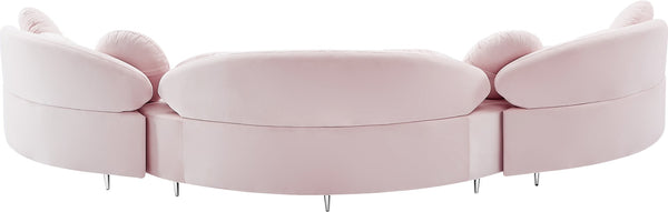 Vivacious Velvet / Engineered Wood / Metal / Foam Contemporary Pink Velvet 3pc. Sectional (3 Boxes) - 169" W x 60" D x 30.5" H