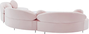 Vivacious Velvet / Engineered Wood / Metal / Foam Contemporary Pink Velvet 3pc. Sectional (3 Boxes) - 169" W x 60" D x 30.5" H