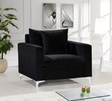 Naomi Velvet / Engineered Wood / Metal / Foam Contemporary Black Velvet Chair - 36" W x 33.5" D x 33" H