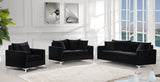 Naomi Velvet / Engineered Wood / Metal / Foam Contemporary Black Velvet Loveseat - 58" W x 33.5" D x 33" H