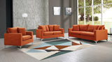 Naomi Velvet / Engineered Wood / Metal / Foam Contemporary Cognac Velvet Loveseat - 58" W x 33.5" D x 33" H