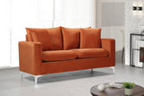 Naomi Velvet / Engineered Wood / Metal / Foam Contemporary Cognac Velvet Loveseat - 58" W x 33.5" D x 33" H