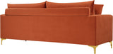 Naomi Velvet / Engineered Wood / Metal / Foam Contemporary Cognac Velvet Loveseat - 58" W x 33.5" D x 33" H