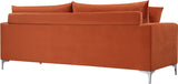 Naomi Velvet / Engineered Wood / Metal / Foam Contemporary Cognac Velvet Loveseat - 58" W x 33.5" D x 33" H