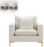 Naomi Velvet / Engineered Wood / Metal / Foam Contemporary Cream Velvet Chair - 36" W x 33.5" D x 33" H