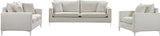 Naomi Velvet / Engineered Wood / Metal / Foam Contemporary Cream Velvet Loveseat - 58" W x 33.5" D x 33" H