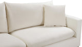 Naomi Velvet / Engineered Wood / Metal / Foam Contemporary Cream Velvet Loveseat - 58" W x 33.5" D x 33" H