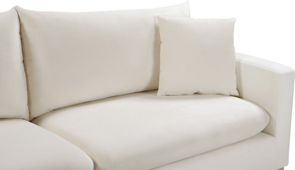 Naomi Velvet / Engineered Wood / Metal / Foam Contemporary Cream Velvet Sofa - 81.5" W x 33.5" D x 33" H