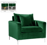 Naomi Velvet / Engineered Wood / Metal / Foam Contemporary Green Velvet Chair - 36" W x 33.5" D x 33" H