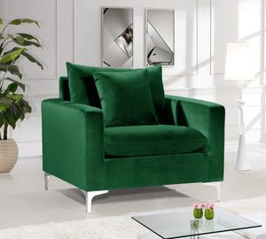 Naomi Velvet / Engineered Wood / Metal / Foam Contemporary Green Velvet Chair - 36" W x 33.5" D x 33" H
