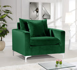 Naomi Velvet / Engineered Wood / Metal / Foam Contemporary Green Velvet Chair - 36" W x 33.5" D x 33" H