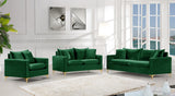 Naomi Velvet / Engineered Wood / Metal / Foam Contemporary Green Velvet Loveseat - 58" W x 33.5" D x 33" H