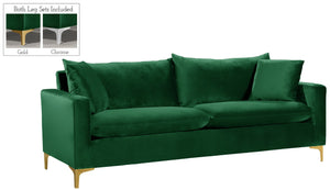 Naomi Velvet / Engineered Wood / Metal / Foam Contemporary Green Velvet Sofa - 81.5" W x 33.5" D x 33" H
