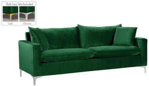Naomi Velvet / Engineered Wood / Metal / Foam Contemporary Green Velvet Sofa - 81.5" W x 33.5" D x 33" H