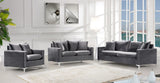 Naomi Velvet / Engineered Wood / Metal / Foam Contemporary Grey Velvet Loveseat - 58" W x 33.5" D x 33" H