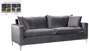 Naomi Velvet / Engineered Wood / Metal / Foam Contemporary Grey Velvet Sofa - 81.5" W x 33.5" D x 33" H