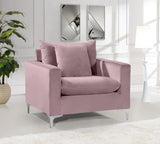 Naomi Velvet / Engineered Wood / Metal / Foam Contemporary Pink Velvet Chair - 36" W x 33.5" D x 33" H