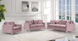 Naomi Velvet / Engineered Wood / Metal / Foam Contemporary Pink Velvet Loveseat - 58" W x 33.5" D x 33" H