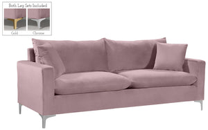 Naomi Velvet / Engineered Wood / Metal / Foam Contemporary Pink Velvet Sofa - 81.5" W x 33.5" D x 33" H