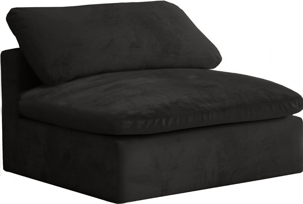 Cozy Velvet / Fiber / Engineered Wood Contemporary Black Velvet Chair - 39" W x 40" D x 32" H