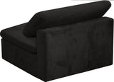 Cozy Velvet / Fiber / Engineered Wood Contemporary Black Velvet Chair - 39" W x 40" D x 32" H