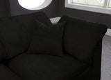 Cozy Velvet / Fiber / Engineered Wood Contemporary Black Velvet Cloud-Like Comfort Modular Sofa - 119" W x 40" D x 32" H