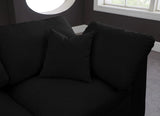 Cozy Velvet / Fiber / Engineered Wood Contemporary Black Velvet Cloud-Like Comfort Modular Sectional - 118" W x 120" D x 32" H