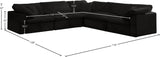 Cozy Velvet / Fiber / Engineered Wood Contemporary Black Velvet Cloud-Like Comfort Modular Sectional - 119" W x 120" D x 32" H
