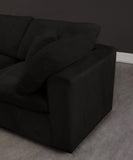 Cozy Velvet / Fiber / Engineered Wood Contemporary Black Velvet Cloud-Like Comfort Modular Sectional - 119" W x 120" D x 32" H