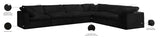 Cozy Velvet / Fiber / Engineered Wood Contemporary Black Velvet Cloud-Like Comfort Modular Sectional - 158" W x 120" D x 32" H