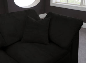 Cozy Velvet / Fiber / Engineered Wood Contemporary Black Velvet Cloud-Like Comfort Modular Sectional - 158" W x 120" D x 32" H
