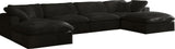 Cozy Velvet / Fiber / Engineered Wood Contemporary Black Velvet Cloud-Like Comfort Modular Sectional - 158" W x 80" D x 32" H